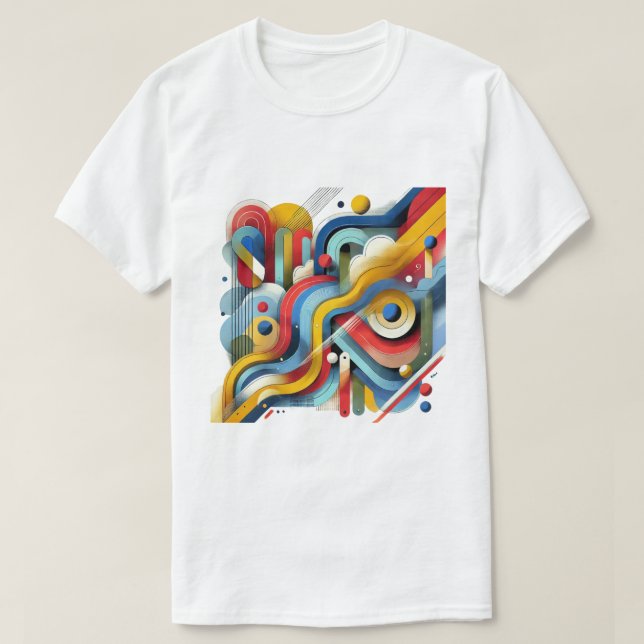 Camiseta Gráfico abstracto colorido blanco (Diseño del anverso)
