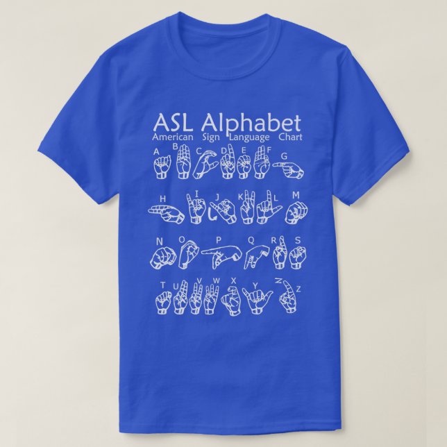 Camiseta Gráfico alfabético del idioma Rótulo americano ASL (Diseño del anverso)