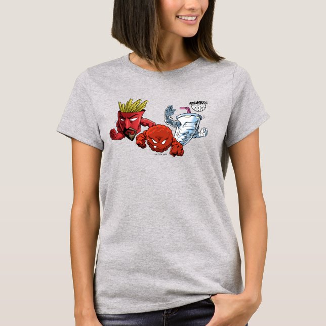 Camiseta Gráfico animado de la fuerza del hambre juvenil Aq (Anverso)