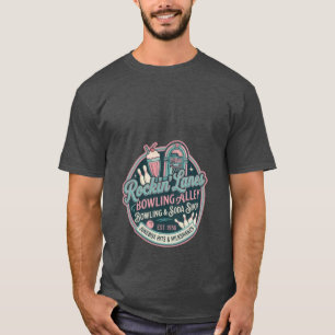 Camiseta Gráfico Antiguo de Bolos con Insignia Pastel de lo