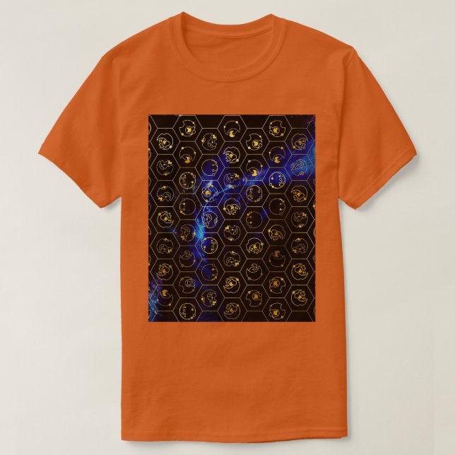 Camiseta Gráfico azul del alfabeto del Señor del tiempo (Diseño del anverso)