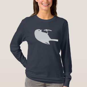 Camiseta Gráfico blanco lindo de la silueta del pájaro de
