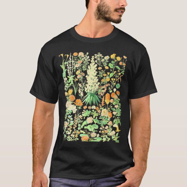 Camiseta Gráfico botánico de flores inspiradas (Anverso)