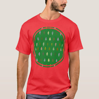 Camiseta Gráfico circular de naturaleza de árboles verdes