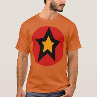 Camiseta Gráfico circular rojo de oro pequeño