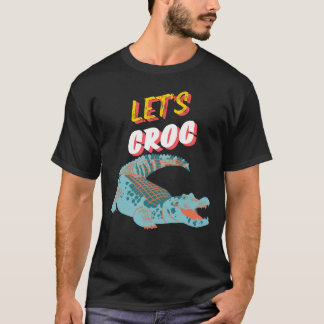 Camiseta Gráfico cocodrilo con texto Vamos a cocodrilo