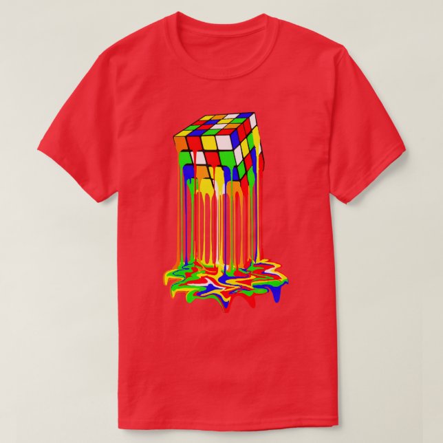 Camiseta gráfico colorido cubo impresionante (Diseño del anverso)
