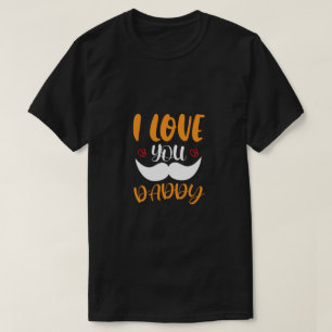 Camiseta Gráfico colorido 'Te quiero papá' con bigote