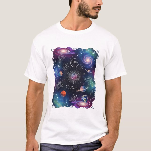 Camiseta Gráfico cósmico y astrológico Celestial y Zodiaco (Anverso)