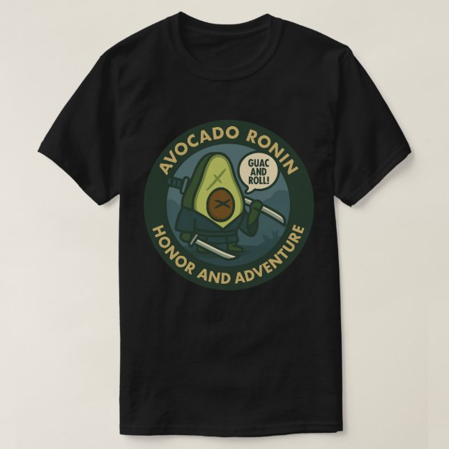 Camiseta Gráfico de aguacate samurái Guac y Roll (Diseño del anverso)