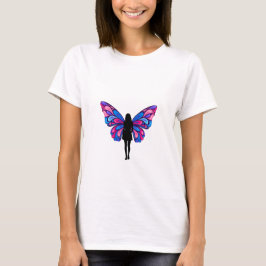 Camiseta Gráfico de alas de mariposa de sueño de neón