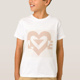 Camiseta Gráfico de amor lindo, beige crema