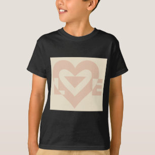Camiseta Gráfico de amor lindo, beige crema