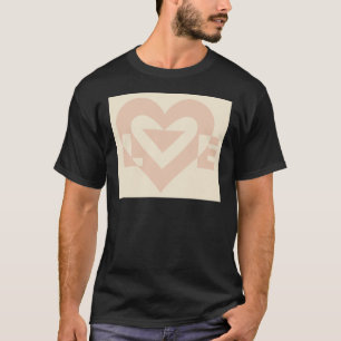 Camiseta Gráfico de amor lindo, beige crema