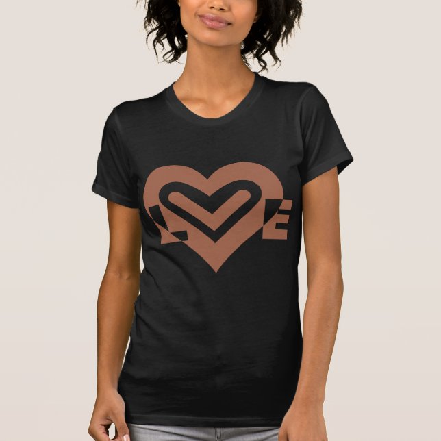 Camiseta Gráfico de amor lindo chocolate marrón (Anverso)