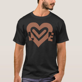 Camiseta Gráfico de amor lindo chocolate marrón