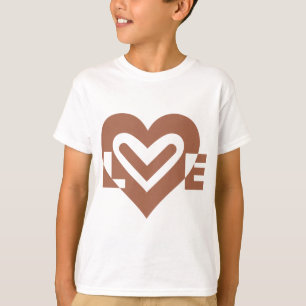 Camiseta Gráfico de amor lindo chocolate marrón