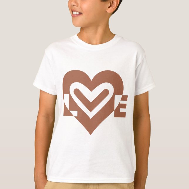 Camiseta Gráfico de amor lindo chocolate marrón (Anverso)
