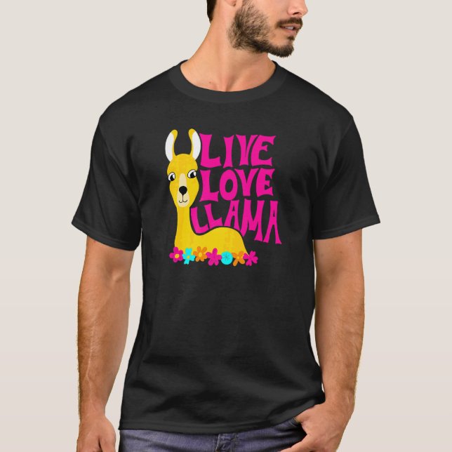 Camiseta Gráfico de animales de flor de llamada de amor en  (Anverso)