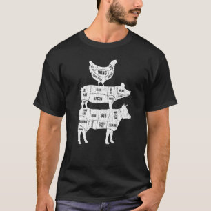 Camiseta Gráfico de animales de la pirámide de alimentos Cu