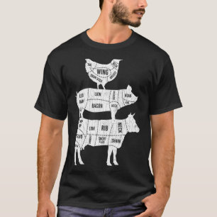 Camiseta Gráfico de animales de la pirámide de alimentos Cu
