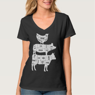 Camiseta Gráfico de animales de la pirámide de alimentos Cu