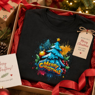 Camiseta Gráfico de árbol de Navidad colorido Festivo Unise