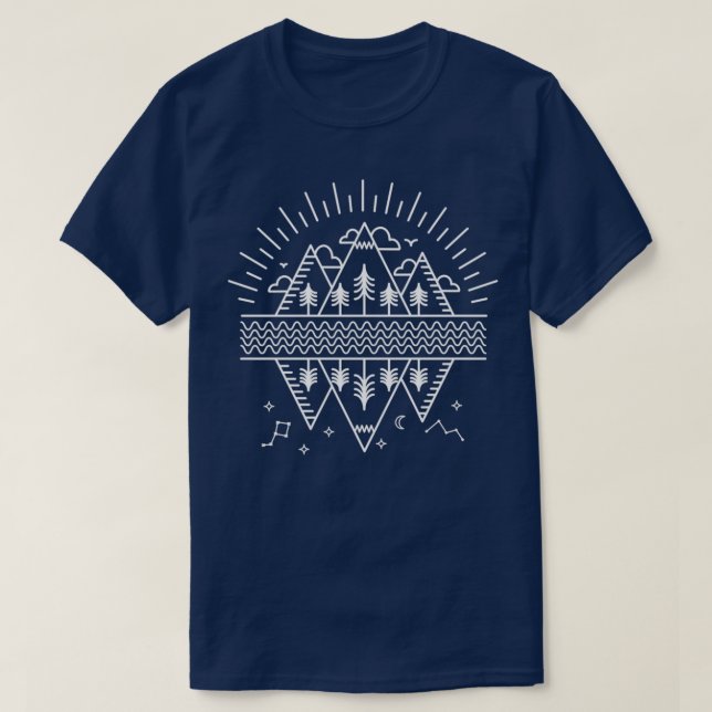Camiseta Gráfico de arte de la línea blanca frontal y poste (Diseño del anverso)