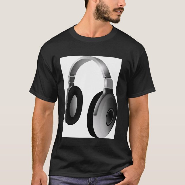 Camiseta Gráfico de audífonos antiguos de la vieja escuela  (Anverso)