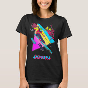Camiseta gráfico de aventura de esquí en Andorra vibrante