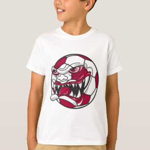 Camiseta gráfico de balón de fútbol extremo enojado