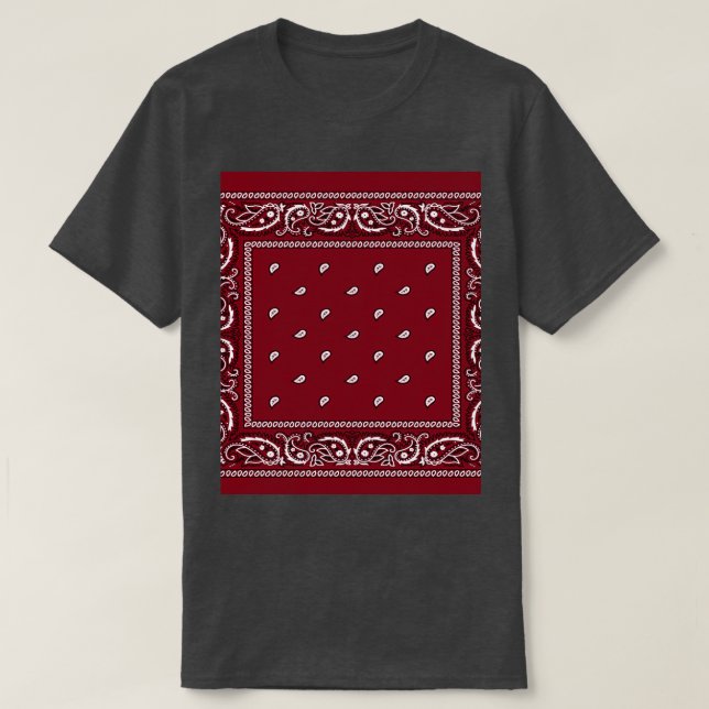 Camiseta Gráfico de Bandana Burgundy  (Diseño del anverso)