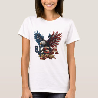 Camiseta Gráfico de bandera de águila de 250 años de EE. UU