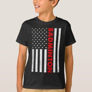 Camiseta Gráfico de bandera de EE. UU. de bádminton jugador