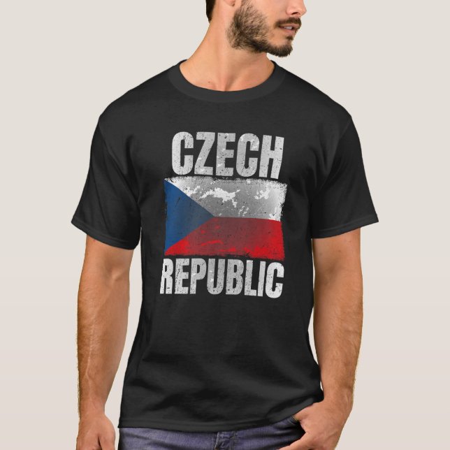 Camiseta Gráfico De Bandera De La República Checa Con Probl (Anverso)
