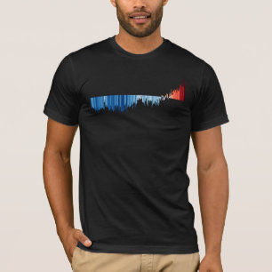 Camiseta Gráfico de barras de franjas de calentamiento Temp