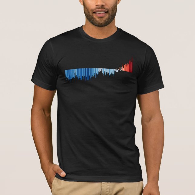 Camiseta Gráfico de barras de franjas de calentamiento Temp (Anverso)