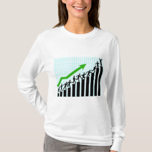 Camiseta Gráfico de barras de progreso de éxito de crecimie