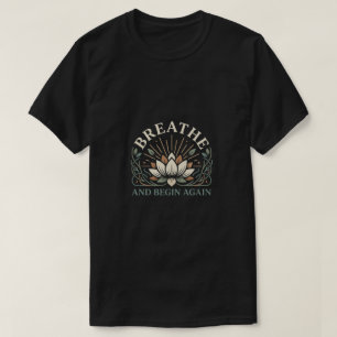 Camiseta Gráfico de bienestar y autocuidado 'Respira y comi