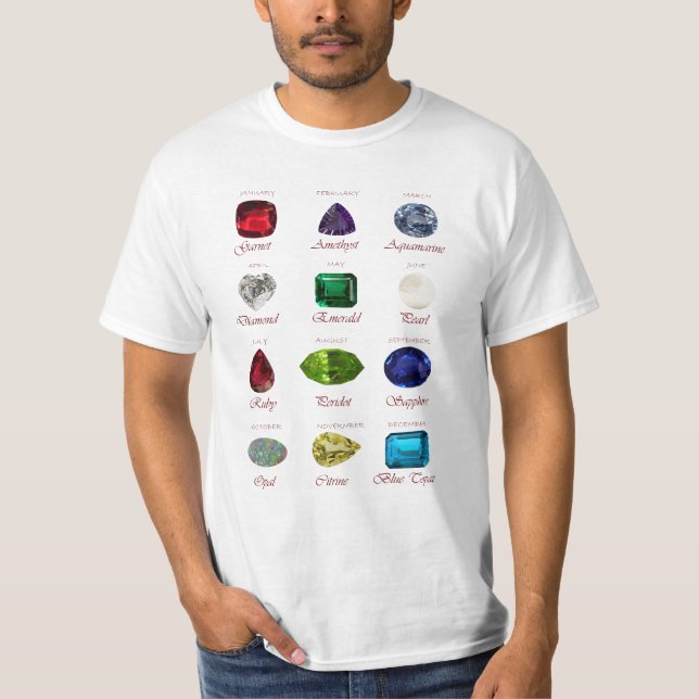 Camiseta Gráfico de Birthstone Gemstone (Anverso)
