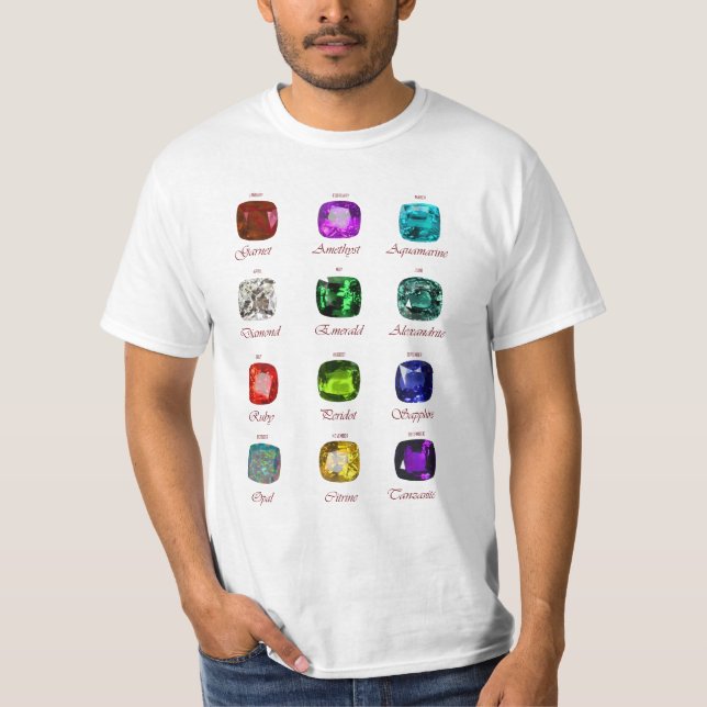 Camiseta Gráfico de Birthstone Gemstone T-Shirt (Anverso)