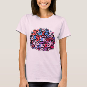 Camiseta Gráfico de Boho Flower Power