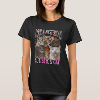 Camiseta Gráfico de bootleg de meme de gato divertido autis