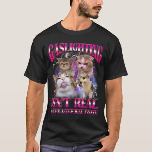 Camiseta Gráfico de Bootleg de Meme de Gato Divertido Gasli