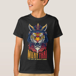 Camiseta Gráfico de boxeo tailandés muay samurai tigre tail