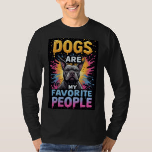Camiseta Gráfico de Bulldog con Salpicaduras de Pintura Col