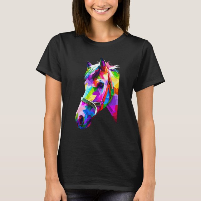Camiseta Gráfico de caballo colorido 4 (Anverso)