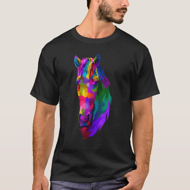 Camiseta Gráfico de caballo colorido 5 (Anverso)