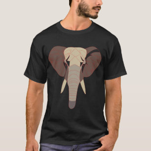 Camiseta gráfico de cabeza de elefante geométrico