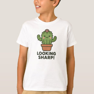 Camiseta Gráfico de Cactus Verde Lindo y Elegante